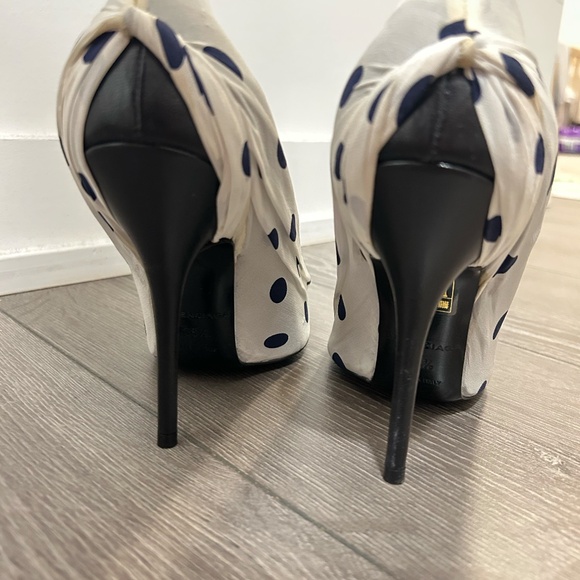 Balenciaga Knife Polka Dot Satin + Leather Pump Heels *BARELY WORN* - Picture 9 of 10
